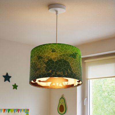 Nowoczesna lampa wisząca dla dzieci zielona, Dino