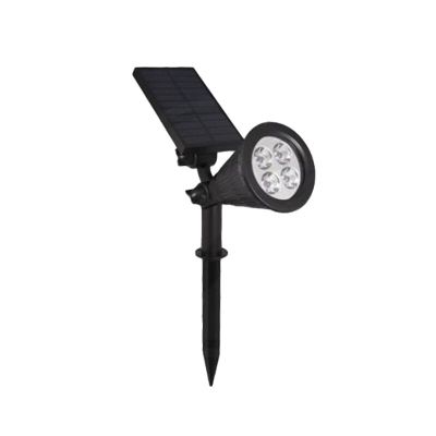 Czarna solarna lampa dogruntowa, Oualid, 2W, 5500K LED, IP65