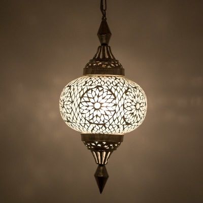 Mozaikowa orientalna lampa wisząca przezroczysta, Aicha