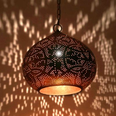 Metalowa orientalna lampa wisząca złota, Noah