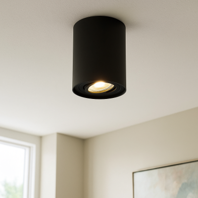 Nowoczesna oprawa natynkowa czarna, Onno