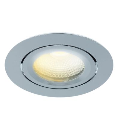Chromowana oprawa sufitowa wpuszczana aluminiowa, Wimke, 5W, dim to warm LED, IP44