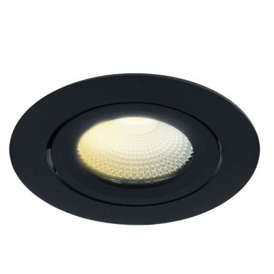 Czarna oprawa sufitowa wpuszczana aluminiowa, Wimke, 5W, dim to warm LED, IP44