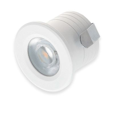Biała mini oprawa podtynkowa aluminiowa, Philomena, 2W, 3000K LED, IP44