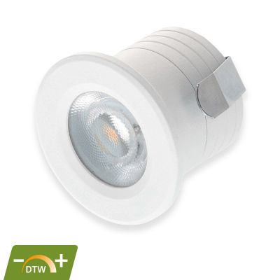 Biała mini oprawa podtynkowa aluminiowa, Philomena, 2W, dim to warm LED, IP44