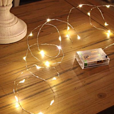 2m diody LED zasilane bateryjnie, 40 diod LED, ciepła biel