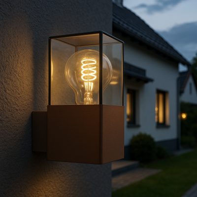 Nowoczesna lampa zewnętrzna rdzawa, Sanel, IP44
