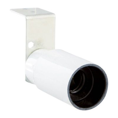 Oprawa E14 z uchwytem kątowym, biała