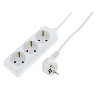 Listwa zasilająca Exin 3-drożna, uziemienie ochronne, 2300w 3 x 1,0 mm. 3 m biały
