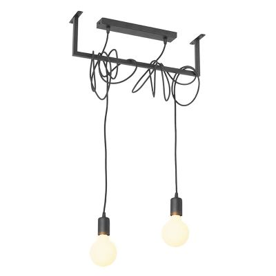 Stalowa lampa wisząca czarna, Lauraine