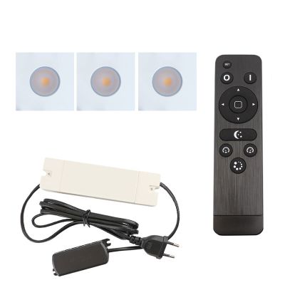 3 kwadratowe oprawy sufitowe wpuszczane białe na werandy Dico, IP65, z zestawem przyłączeniowym i pilotem