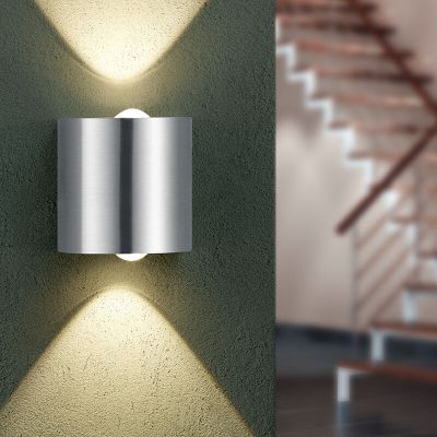 Niklowy kinkiet up down metalowy, Alwyn, 3,2W, 3000K LED