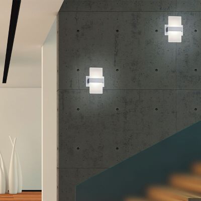 Szary kinkiet up down nowoczesny, Leontien, 4,3W, 3000K LED, z przełącznik