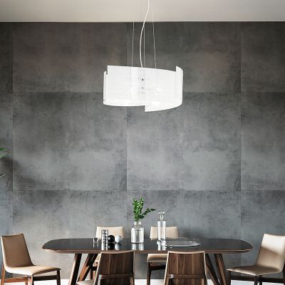 Biała lampa wisząca design, Anna