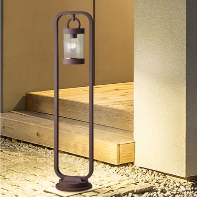Rdzawa lampa podłogowa zewnętrzna z czujnikiem zmierzchu nowoczesna, Sambesi, IP44