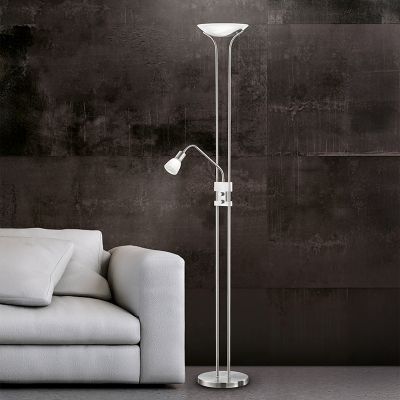 Niklowa lampa stojąca klasyczna, Selin, 4,5W, 3000K LED, z przełącznik