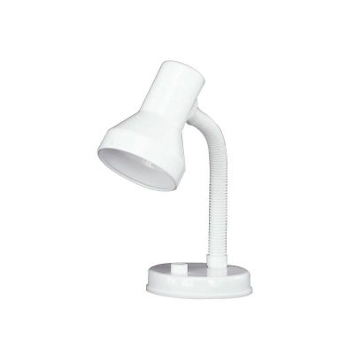 Biała lampa biurkowa plastikowa, Lagos, z przełącznik