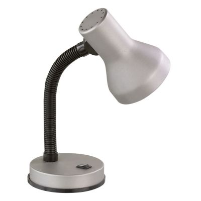 Szara lampa biurkowa plastikowa, Lagos, z przełącznik