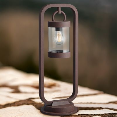 Rdzawa lampa podłogowa zewnętrzna z czujnikiem zmierzchu nowoczesna, Sambesi, IP44