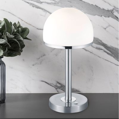Niklowa lampa stołowa nowoczesna, Willem, 4W, 3000K LED, z przełącznik