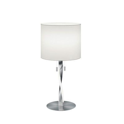 Niklowa lampa stołowa nowoczesna, Ramten, 3W, 3000K LED, z przełącznik pociągowy
