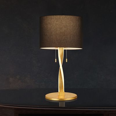 Złota lampa stołowa nowoczesna, Ramten, 3W, 3000K LED, z przełącznik pociągowy