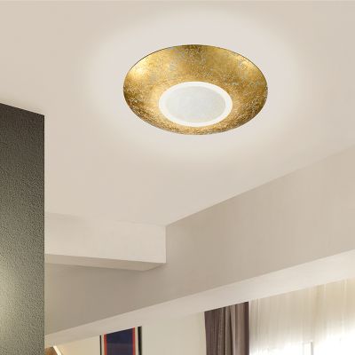 Złoty plafon sufitowy klasyczny, Wilke, 12W, 3000K LED