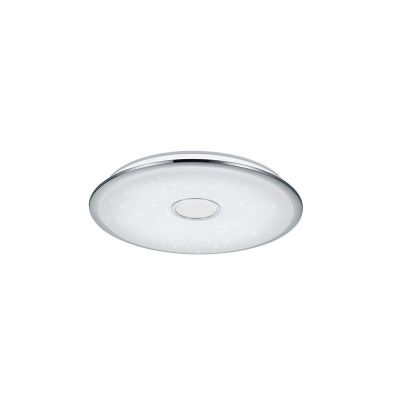 Chromowany plafon sufitowy szklany, Yailee, 100W, regulowana ciepła do zimnej bieli LED, z pilot