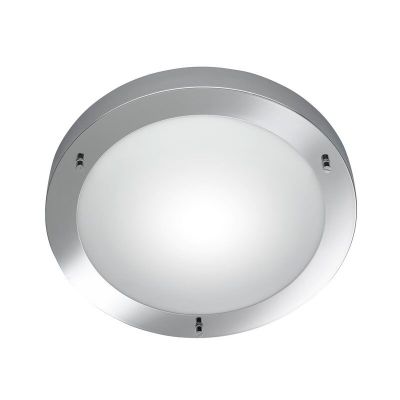 Niklowa lampa łazienkowa sufitowa szklana, Hadleigh, IP44