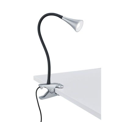Szary reflektor z klamrą plastikowy, Yelaisa, 3W, 3000K LED, z przełącznik
