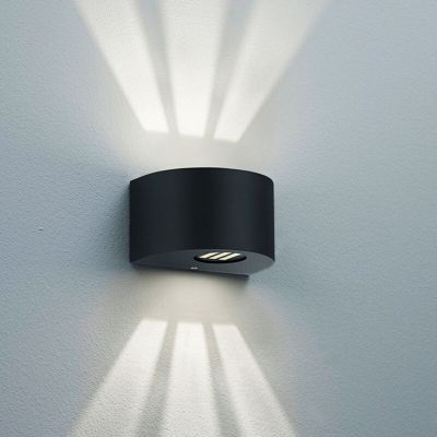 Czarna lampa zewnętrzna design, Sandkas, 2W, 3000K LED, IP44