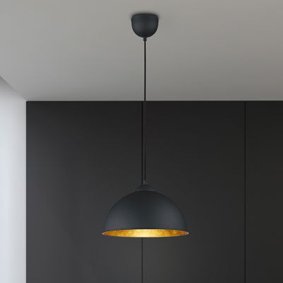 Czarna lampa wisząca metalowa, Lyndee