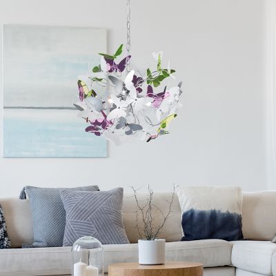 Chromowana lampa wisząca design, Butterfly