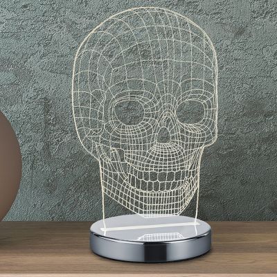 Chromowana lampa stołowa design, Berjan, 7W, regulowana ciepła do zimnej bieli LED, z przełącznik
