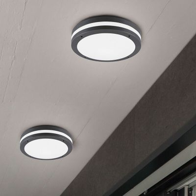 Antracytowy plafon sufitowy nowoczesny, Garly, 12W, 3000K LED, IP54