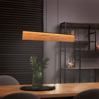 Drewniana lampa wisząca design, Tanneke, 39W, 3000K LED, ściemniana w 3 krokach