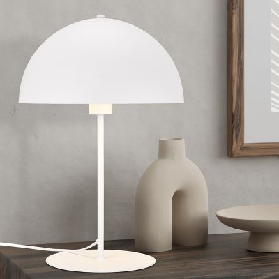 Biała lampa stołowa nowoczesna, Fransisca, z przełącznik