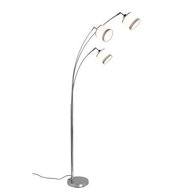 Biała lampa stojąca łukowa nowoczesna, Denley, z przełącznik