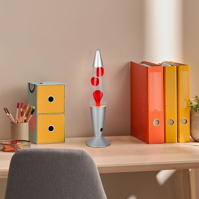 Czerwona lampa lawowa szklana, Coert, 21W, 3000K LED, z przełącznik