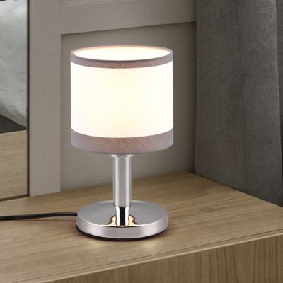 Biała lampa stołowa nowoczesna, Denley, z przełącznik