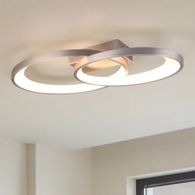 Niklowy plafon sufitowy nowoczesny, Ersan, 25W, 3000K LED