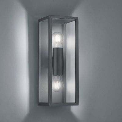 Antracytowa lampa zewnętrzna industrialna, Sanna, IP44