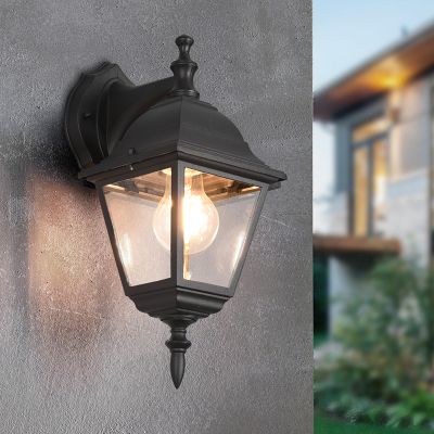 Czarna lampa zewnętrzna klasyczna, Lavina, IP44