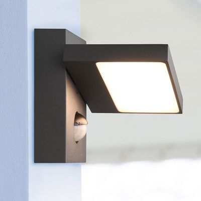 Antracytowy kinkiet zewnętrzny z czujnikiem ruchu nowoczesny, Tabita, 8W, 3000K LED, IP54