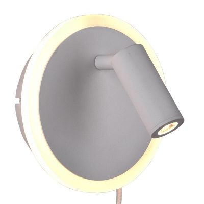Biały kinkiet nowoczesny, Sirias, 5W, 3000K LED, z przełącznik