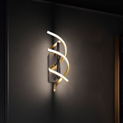 Mosiądz kinkiet design, Sylvian, 22W, regulowana ciepła do zimnej bieli LED, ściemniana w 3 krokach