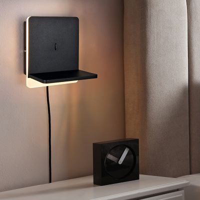 Czarny kinkiet nowoczesny, Margje, 9W, 3000K LED, z przełącznik