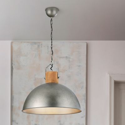 Niklowa lampa wisząca półkula vintage, Amarey