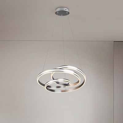 Niklowa lampa wisząca nowoczesna, Elyse, 60W, regulowany kolor LED