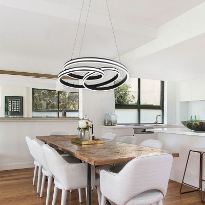 Czarna lampa wisząca nowoczesna, Elyse, 60W, regulowany kolor LED